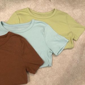 Basic ribbed tshirt set of 3